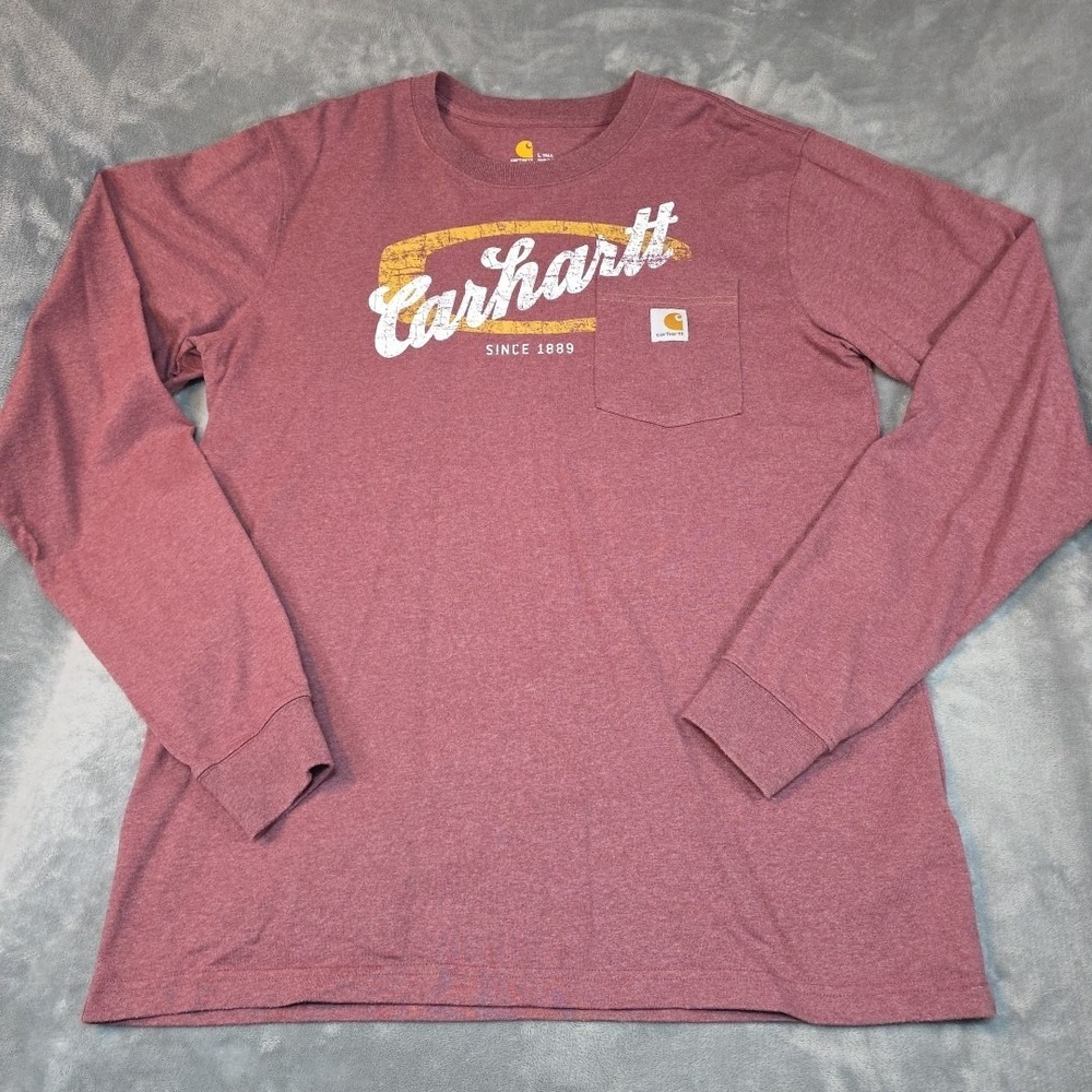 Carhartt Long Sleeve Pocket T-Shirt Big‎ Logo Men's Large Tall
